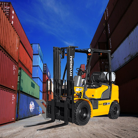 현대 2.5톤 LPG 엔진 좌식 지게차 25L-7A